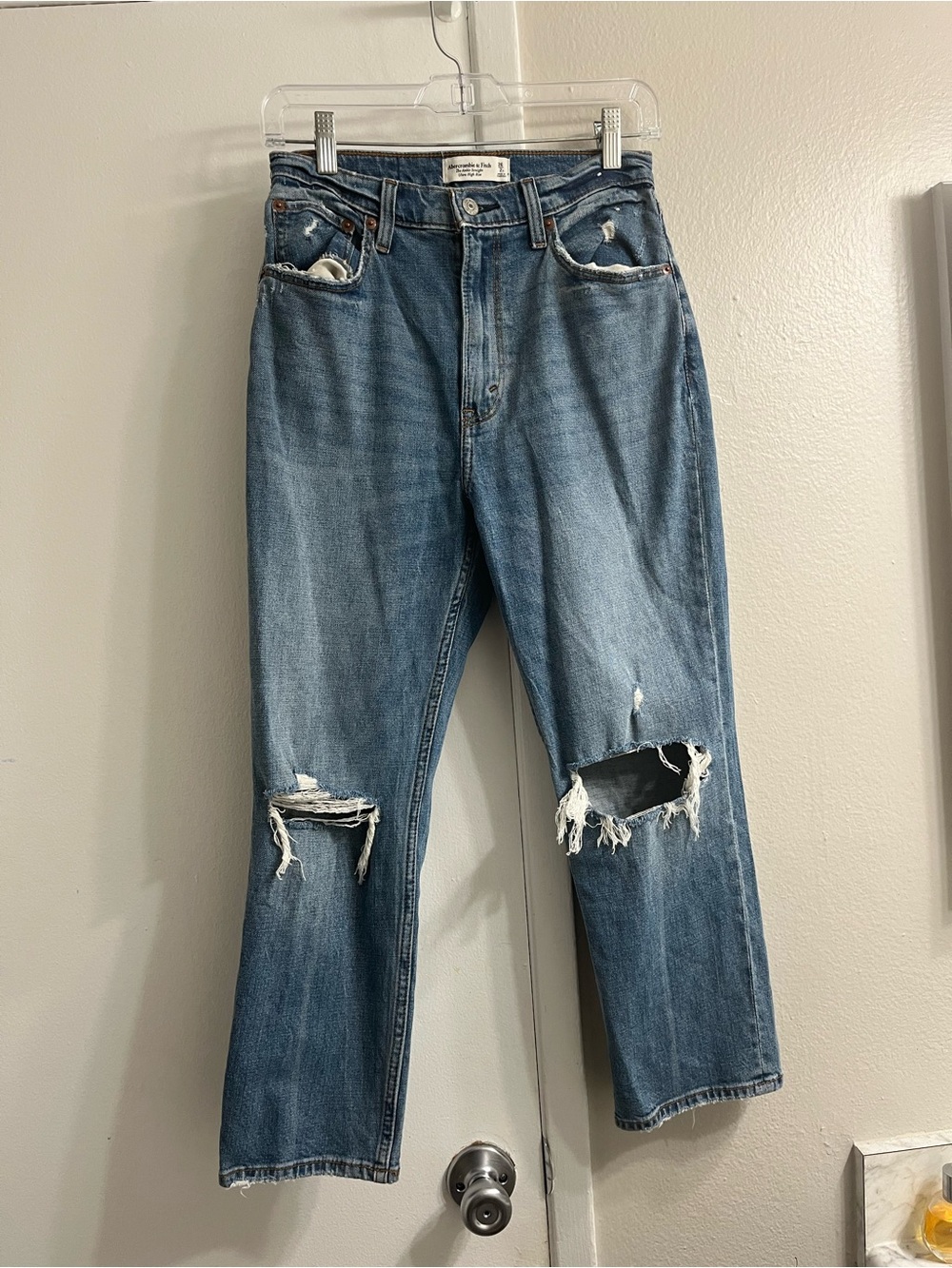 Abercrombie & Fitch Distressed Blue Relaxed Jeans